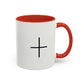 Minimalist Black Cross Accent Coffee Mug — 11/15oz